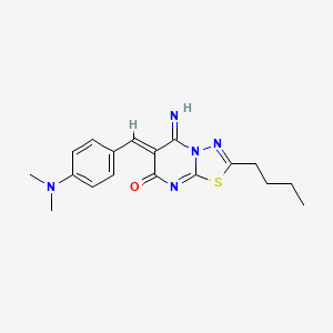 (6Z)-2-butyl-6-[[4-(dimethylamino)phenyl]methylidene]-5-imino-[1,3,4]thiadiazolo[3,2-a]pyrimidin-7-one