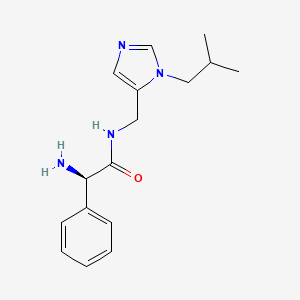 molecular formula C16H22N4O B5274470 (2R)-2-amino-N-[(1-isobutyl-1H-imidazol-5-yl)methyl]-2-phenylacetamide 