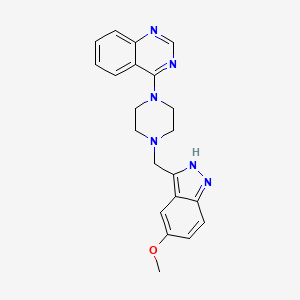 molecular formula C21H22N6O B5274478 4-{4-[(5-methoxy-1H-indazol-3-yl)methyl]-1-piperazinyl}quinazoline 