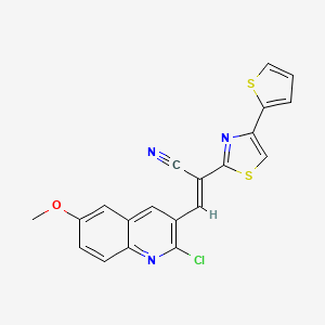 3-(2-chloro-6-methoxy-3-quinolinyl)-2-[4-(2-thienyl)-1,3-thiazol-2-yl]acrylonitrile