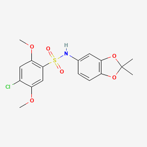 molecular formula C17H18ClNO6S B5274515 4-chloro-N-(2,2-dimethyl-1,3-benzodioxol-5-yl)-2,5-dimethoxybenzenesulfonamide 