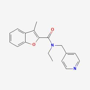 N-ethyl-3-methyl-N-(pyridin-4-ylmethyl)-1-benzofuran-2-carboxamide