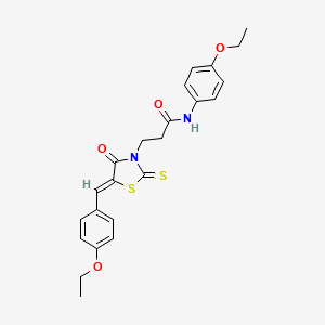 N-(4-ethoxyphenyl)-3-[(5Z)-5-[(4-ethoxyphenyl)methylidene]-4-oxo-2-sulfanylidene-1,3-thiazolidin-3-yl]propanamide