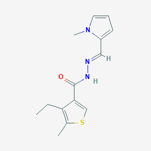 molecular formula C14H17N3OS B5274559 4-ethyl-5-methyl-N'-[(1-methyl-1H-pyrrol-2-yl)methylene]-3-thiophenecarbohydrazide 