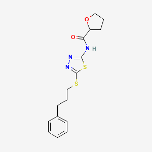 N-{5-[(3-phenylpropyl)sulfanyl]-1,3,4-thiadiazol-2-yl}tetrahydrofuran-2-carboxamide