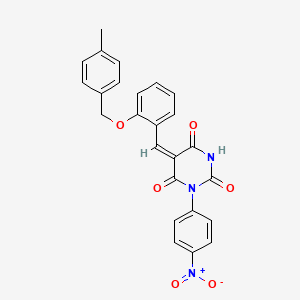 5-{2-[(4-methylbenzyl)oxy]benzylidene}-1-(4-nitrophenyl)-2,4,6(1H,3H,5H)-pyrimidinetrione