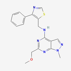 molecular formula C18H18N6OS B5274644 6-(methoxymethyl)-1-methyl-N-[(4-phenyl-1,3-thiazol-5-yl)methyl]-1H-pyrazolo[3,4-d]pyrimidin-4-amine 