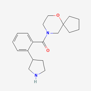 molecular formula C19H26N2O2 B5274652 9-[2-(3-pyrrolidinyl)benzoyl]-6-oxa-9-azaspiro[4.5]decane hydrochloride 