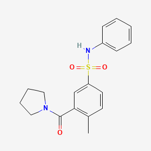 4-methyl-N-phenyl-3-(pyrrolidine-1-carbonyl)benzenesulfonamide