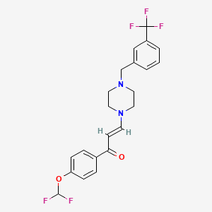 molecular formula C22H21F5N2O2 B5274682 (E)-1-[4-(DIFLUOROMETHOXY)PHENYL]-3-{4-[3-(TRIFLUOROMETHYL)BENZYL]PIPERAZINO}-2-PROPEN-1-ONE 