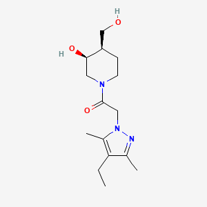 (3S*,4R*)-1-[(4-ethyl-3,5-dimethyl-1H-pyrazol-1-yl)acetyl]-4-(hydroxymethyl)-3-piperidinol