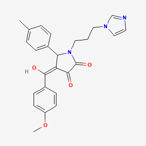 molecular formula C25H25N3O4 B5274718 3-hydroxy-1-[3-(1H-imidazol-1-yl)propyl]-4-(4-methoxybenzoyl)-5-(4-methylphenyl)-2,5-dihydro-1H-pyrrol-2-one 