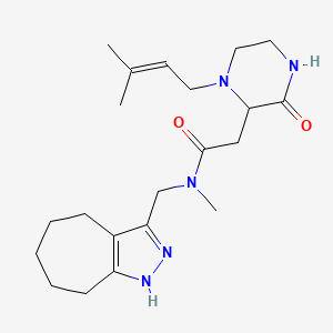 N-(1,4,5,6,7,8-hexahydrocyclohepta[c]pyrazol-3-ylmethyl)-N-methyl-2-[1-(3-methyl-2-buten-1-yl)-3-oxo-2-piperazinyl]acetamide