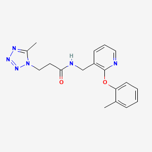 N-{[2-(2-methylphenoxy)pyridin-3-yl]methyl}-3-(5-methyl-1H-tetrazol-1-yl)propanamide