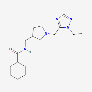 N-({1-[(1-ethyl-1H-1,2,4-triazol-5-yl)methyl]pyrrolidin-3-yl}methyl)cyclohexanecarboxamide