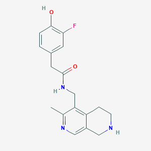 2-(3-fluoro-4-hydroxyphenyl)-N-[(3-methyl-5,6,7,8-tetrahydro-2,7-naphthyridin-4-yl)methyl]acetamide