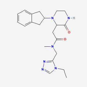 2-[1-(2,3-dihydro-1H-inden-2-yl)-3-oxo-2-piperazinyl]-N-[(4-ethyl-4H-1,2,4-triazol-3-yl)methyl]-N-methylacetamide