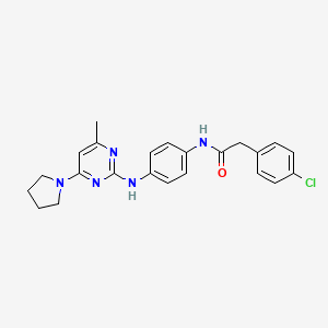 2-(4-chlorophenyl)-N-(4-{[4-methyl-6-(1-pyrrolidinyl)-2-pyrimidinyl]amino}phenyl)acetamide