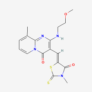 2-[(2-methoxyethyl)amino]-9-methyl-3-[(Z)-(3-methyl-4-oxo-2-thioxo-1,3-thiazolidin-5-ylidene)methyl]-4H-pyrido[1,2-a]pyrimidin-4-one