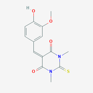 5-[(4-Hydroxy-3-methoxyphenyl)methylidene]-1,3-dimethyl-2-sulfanylidene-1,3-diazinane-4,6-dione