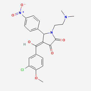 (4E)-4-[(3-chloro-4-methoxyphenyl)-hydroxymethylidene]-1-[2-(dimethylamino)ethyl]-5-(4-nitrophenyl)pyrrolidine-2,3-dione