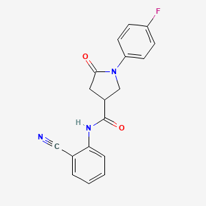 N-(2-cyanophenyl)-1-(4-fluorophenyl)-5-oxopyrrolidine-3-carboxamide