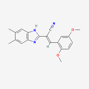 molecular formula C20H19N3O2 B5274934 3-(2,5-dimethoxyphenyl)-2-(5,6-dimethyl-1H-benzimidazol-2-yl)acrylonitrile 