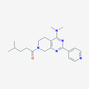 N,N-dimethyl-7-(4-methylpentanoyl)-2-(4-pyridinyl)-5,6,7,8-tetrahydropyrido[3,4-d]pyrimidin-4-amine