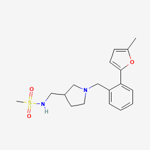 molecular formula C18H24N2O3S B5274947 N-({1-[2-(5-methyl-2-furyl)benzyl]pyrrolidin-3-yl}methyl)methanesulfonamide 