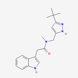 molecular formula C19H24N4O B5274959 N-[(3-tert-butyl-1H-pyrazol-5-yl)methyl]-2-(1H-indol-3-yl)-N-methylacetamide 