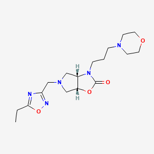 molecular formula C17H27N5O4 B5274996 (3aS,6aR)-5-[(5-ethyl-1,2,4-oxadiazol-3-yl)methyl]-3-(3-morpholin-4-ylpropyl)-3a,4,6,6a-tetrahydropyrrolo[3,4-d][1,3]oxazol-2-one 