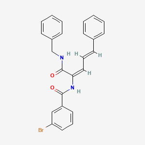 molecular formula C25H21BrN2O2 B5275039 N-[(2E,4E)-1-(benzylamino)-1-oxo-5-phenylpenta-2,4-dien-2-yl]-3-bromobenzamide 