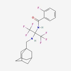 N-(2-{[(ADAMANTAN-1-YL)METHYL]AMINO}-1,1,1,3,3,3-HEXAFLUOROPROPAN-2-YL)-2-FLUOROBENZAMIDE