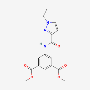 molecular formula C16H17N3O5 B5275072 dimethyl 5-{[(1-ethyl-1H-pyrazol-3-yl)carbonyl]amino}isophthalate 