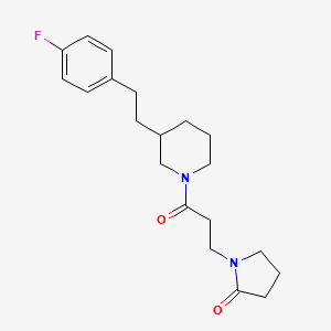 molecular formula C20H27FN2O2 B5275118 1-(3-{3-[2-(4-fluorophenyl)ethyl]-1-piperidinyl}-3-oxopropyl)-2-pyrrolidinone 