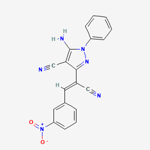 5-amino-3-[(Z)-1-cyano-2-(3-nitrophenyl)ethenyl]-1-phenylpyrazole-4-carbonitrile