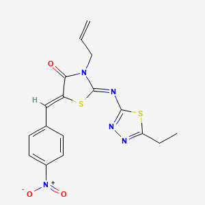 molecular formula C17H15N5O3S2 B5275141 3-allyl-2-[(5-ethyl-1,3,4-thiadiazol-2-yl)imino]-5-(4-nitrobenzylidene)-1,3-thiazolidin-4-one 