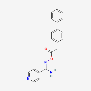 molecular formula C20H17N3O2 B5275157 (Z)-[AMINO(PYRIDIN-4-YL)METHYLIDENE]AMINO 2-{[1,1'-BIPHENYL]-4-YL}ACETATE 