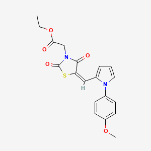 molecular formula C19H18N2O5S B5275164 ethyl [(5E)-5-{[1-(4-methoxyphenyl)-1H-pyrrol-2-yl]methylidene}-2,4-dioxo-1,3-thiazolidin-3-yl]acetate 