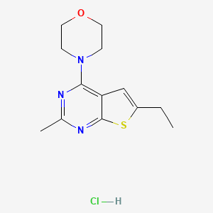 molecular formula C13H18ClN3OS B5275170 6-ethyl-2-methyl-4-(4-morpholinyl)thieno[2,3-d]pyrimidine hydrochloride 