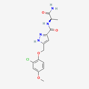 N-[(1R)-2-amino-1-methyl-2-oxoethyl]-5-[(2-chloro-4-methoxyphenoxy)methyl]-1H-pyrazole-3-carboxamide