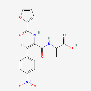 molecular formula C17H15N3O7 B5275199 2-[[(E)-2-(furan-2-carbonylamino)-3-(4-nitrophenyl)prop-2-enoyl]amino]propanoic acid 