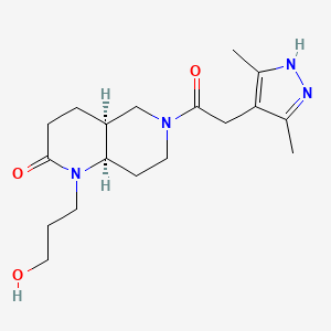 (4aS*,8aR*)-6-[(3,5-dimethyl-1H-pyrazol-4-yl)acetyl]-1-(3-hydroxypropyl)octahydro-1,6-naphthyridin-2(1H)-one