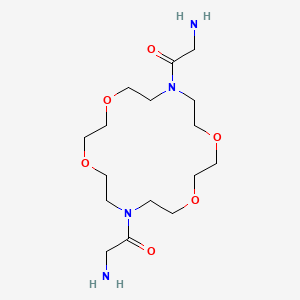 molecular formula C16H32N4O6 B5275221 4,13-Diaza-1,7,10,16-tetraoxacyclooctadecane, 4,13-diglycyl- 