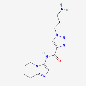 molecular formula C13H19N7O B5275231 1-(3-aminopropyl)-N-(5,6,7,8-tetrahydroimidazo[1,2-a]pyridin-3-yl)-1H-1,2,3-triazole-4-carboxamide 