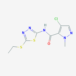 molecular formula C9H10ClN5OS2 B5275238 4-chloro-N-[5-(ethylsulfanyl)-1,3,4-thiadiazol-2-yl]-1-methyl-1H-pyrazole-5-carboxamide 