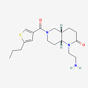 molecular formula C18H27N3O2S B5275259 rel-(4aS,8aR)-1-(2-aminoethyl)-6-[(5-propyl-3-thienyl)carbonyl]octahydro-1,6-naphthyridin-2(1H)-one hydrochloride 