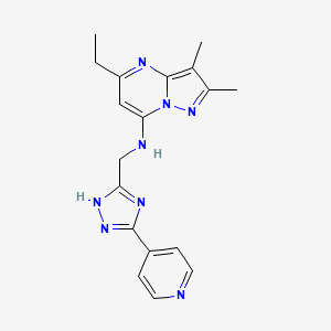 5-ethyl-2,3-dimethyl-N-{[3-(4-pyridinyl)-1H-1,2,4-triazol-5-yl]methyl}pyrazolo[1,5-a]pyrimidin-7-amine