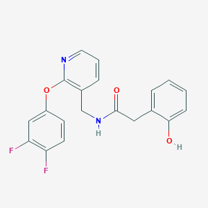 molecular formula C20H16F2N2O3 B5275330 N-{[2-(3,4-difluorophenoxy)pyridin-3-yl]methyl}-2-(2-hydroxyphenyl)acetamide 