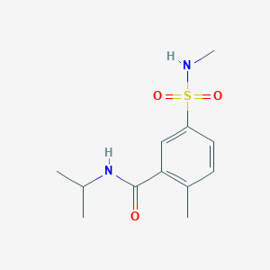 molecular formula C12H18N2O3S B5275352 2-methyl-5-(methylsulfamoyl)-N-(propan-2-yl)benzamide 